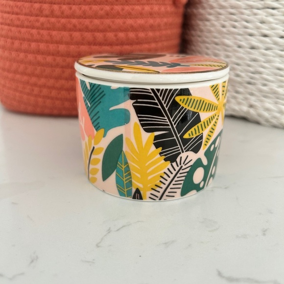 Tropical Ceramic Trinket Box with Lid- EUC - Picture 2 of 4